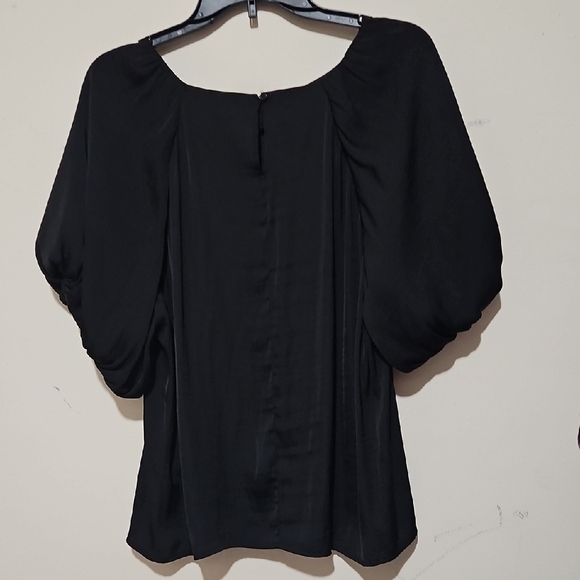 EUC Nine West Black Blouse with Puff Sleeves - Picture 3 of 10